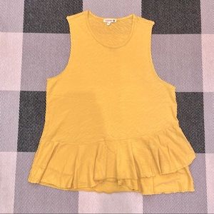 Sundry Ruffle Hem Cotton Tank Top NWOT